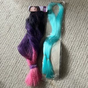 Synthetic braiding hair purple and turquoise 🦄